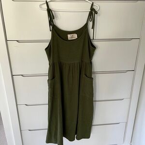 Fashion Brand Company Penelope Gazin Breeze On My Midi Dress Moss Green Linen XL